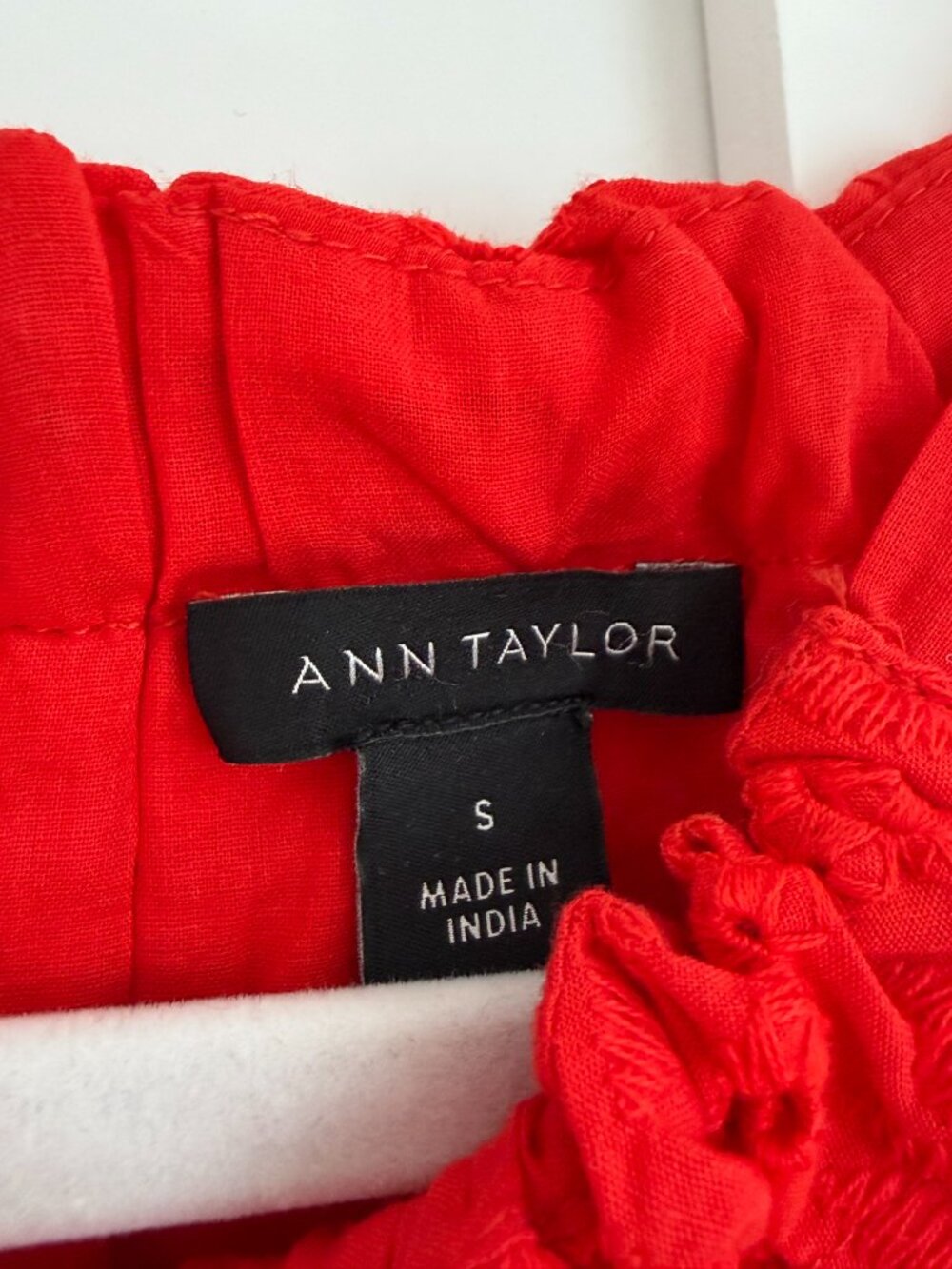 Ann Taylor Red Eyelet Dress with Tie - Picture 3 of 3